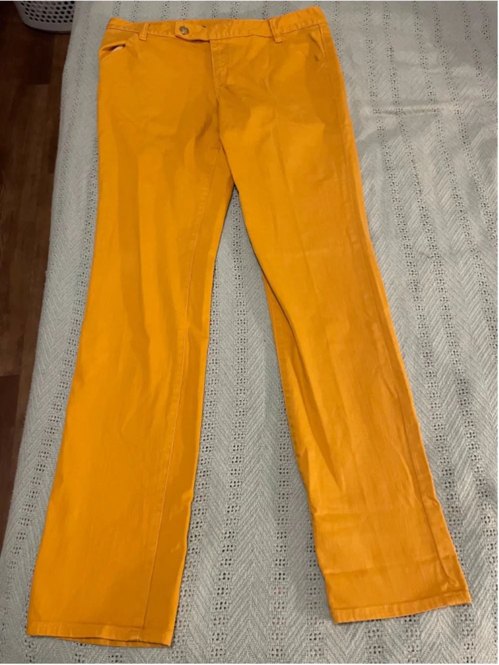 Tory Burch Super Skinny Pants, Size 32, mustard yellow